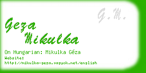 geza mikulka business card