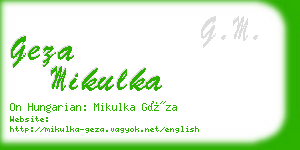 geza mikulka business card